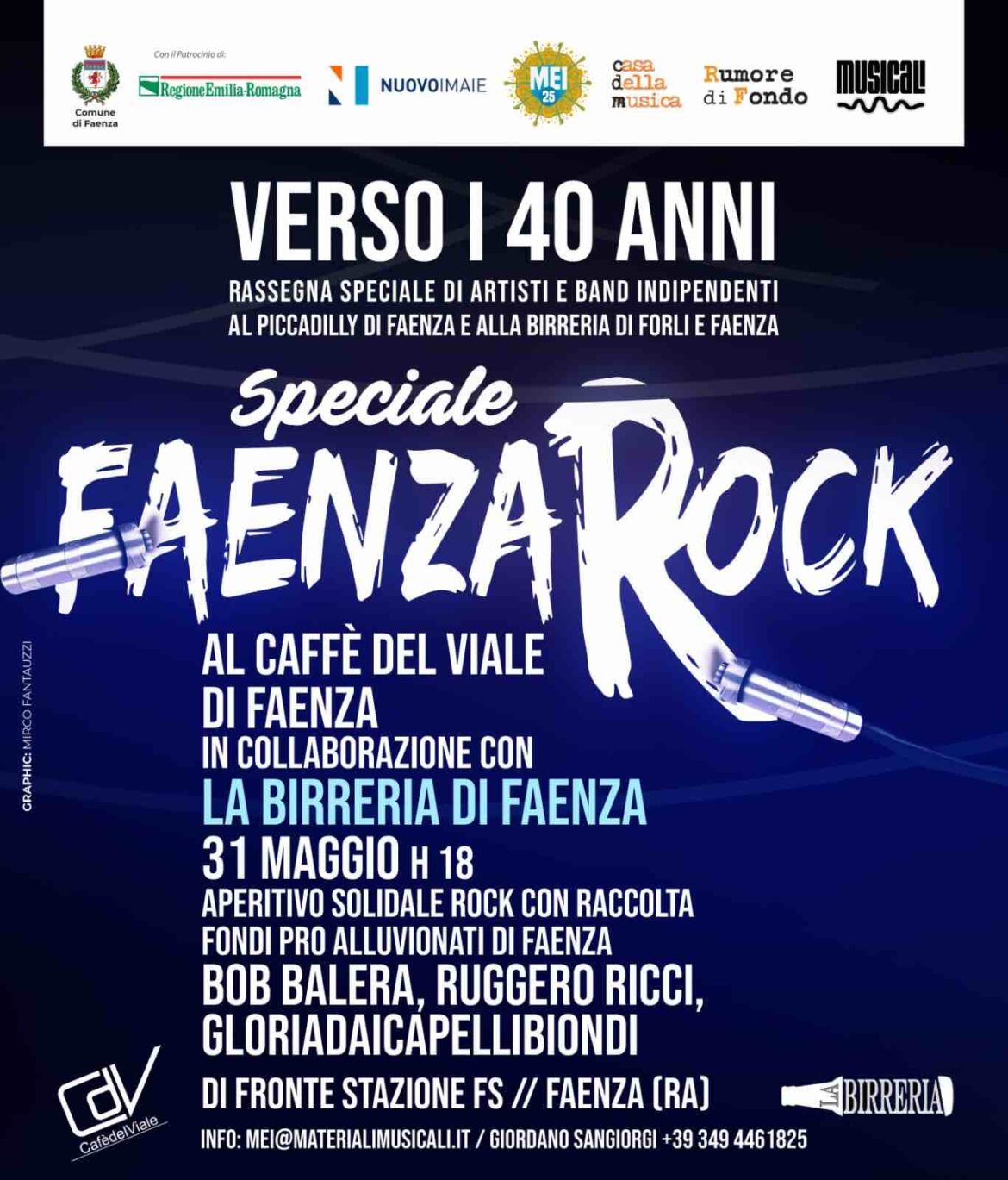 MERCOLEDI’ 31 MAGGIO DALLE 18 TORNA AL CAFFE’ DEL VIALE LA MUSICA DAL VIVO CON LE ROCK BAND BOB BALERA, PRIMA SI ESIBIRANNO IN APERTURA I CANTAUTORI RUGGERO RICCI E GLORIA GALASSI