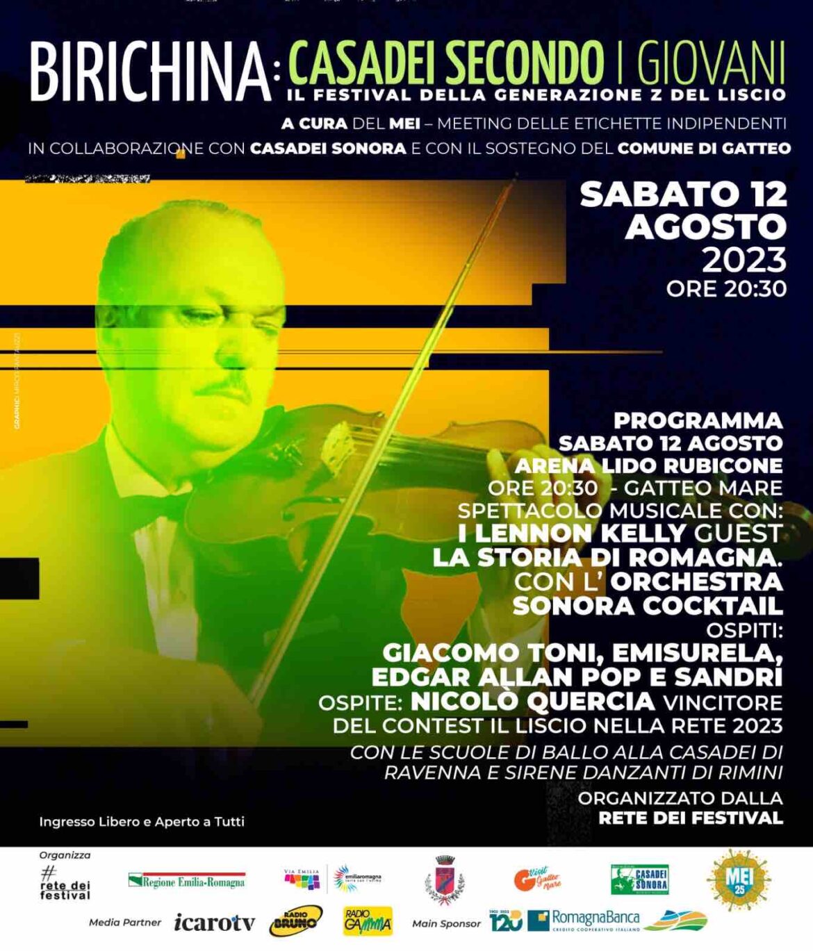 Birichina: il 12 agosto a Gatteo Mare esordio dell'Orchestra Sonora Cocktail