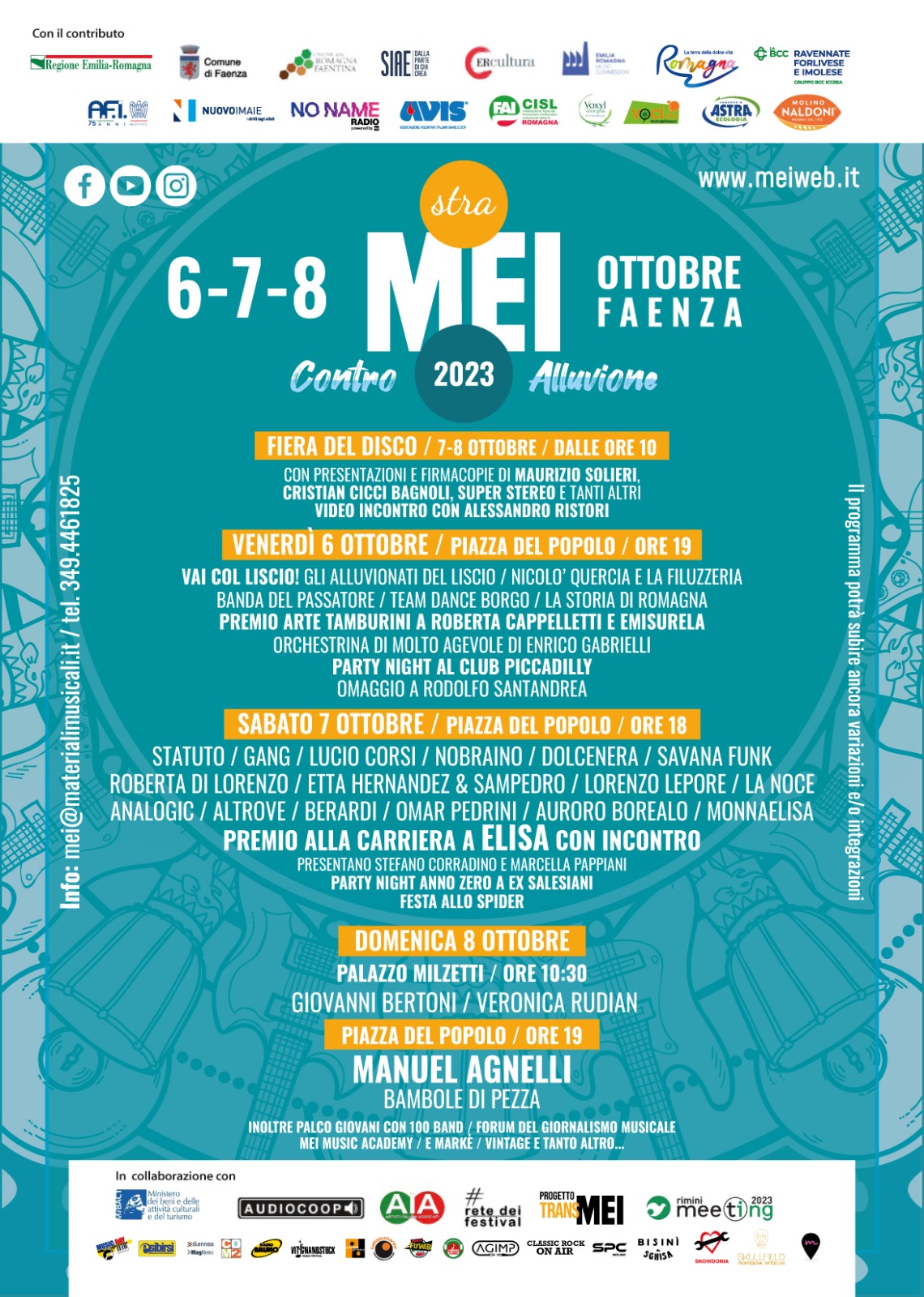 Si avvicina la nuova edizione del MEI – Meeting delle Etichette Indipendenti, dal 6 all'8 Ottobre a Faenza, con tantissimi ospiti.