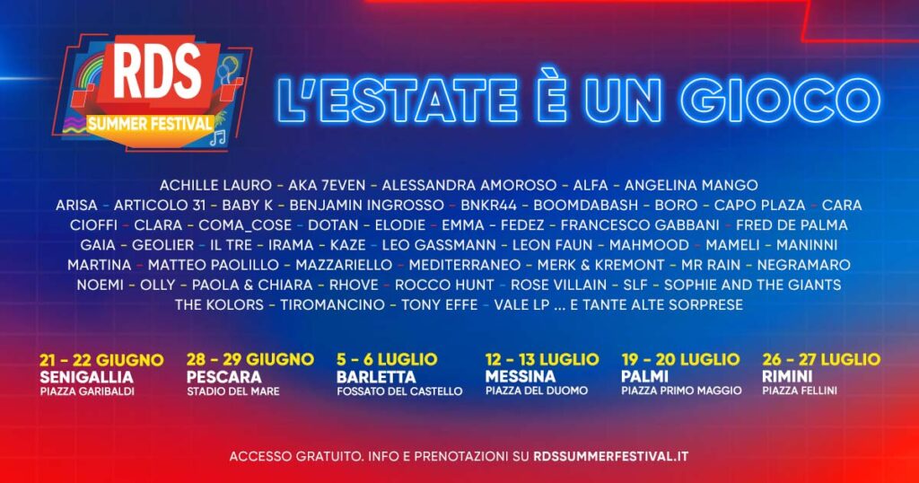 RDS Summer Festival 2024 fa tappa a Rimini