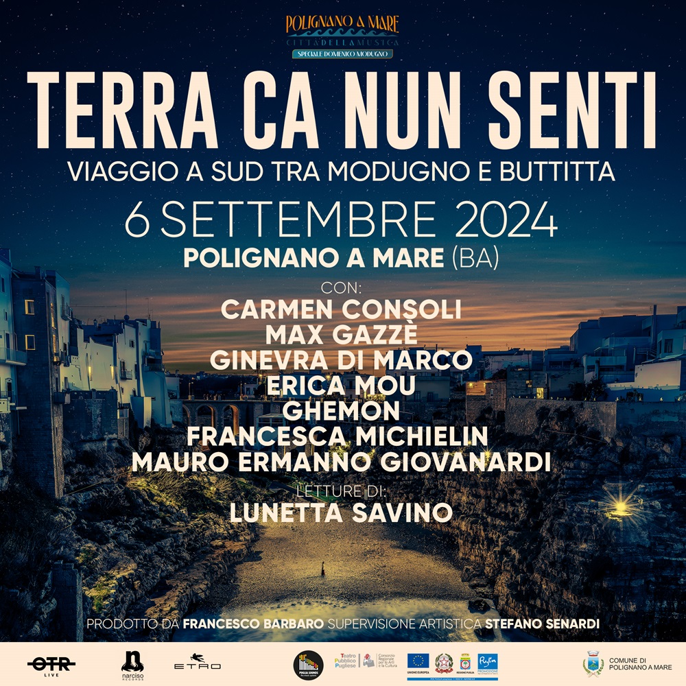 CARMEN CONSOLI DIRETTRICE ARTISTICA DI “TERRA CA NUN SENTI, VIAGGIO A SUD TRA MODUGNO E BUTTITTA”