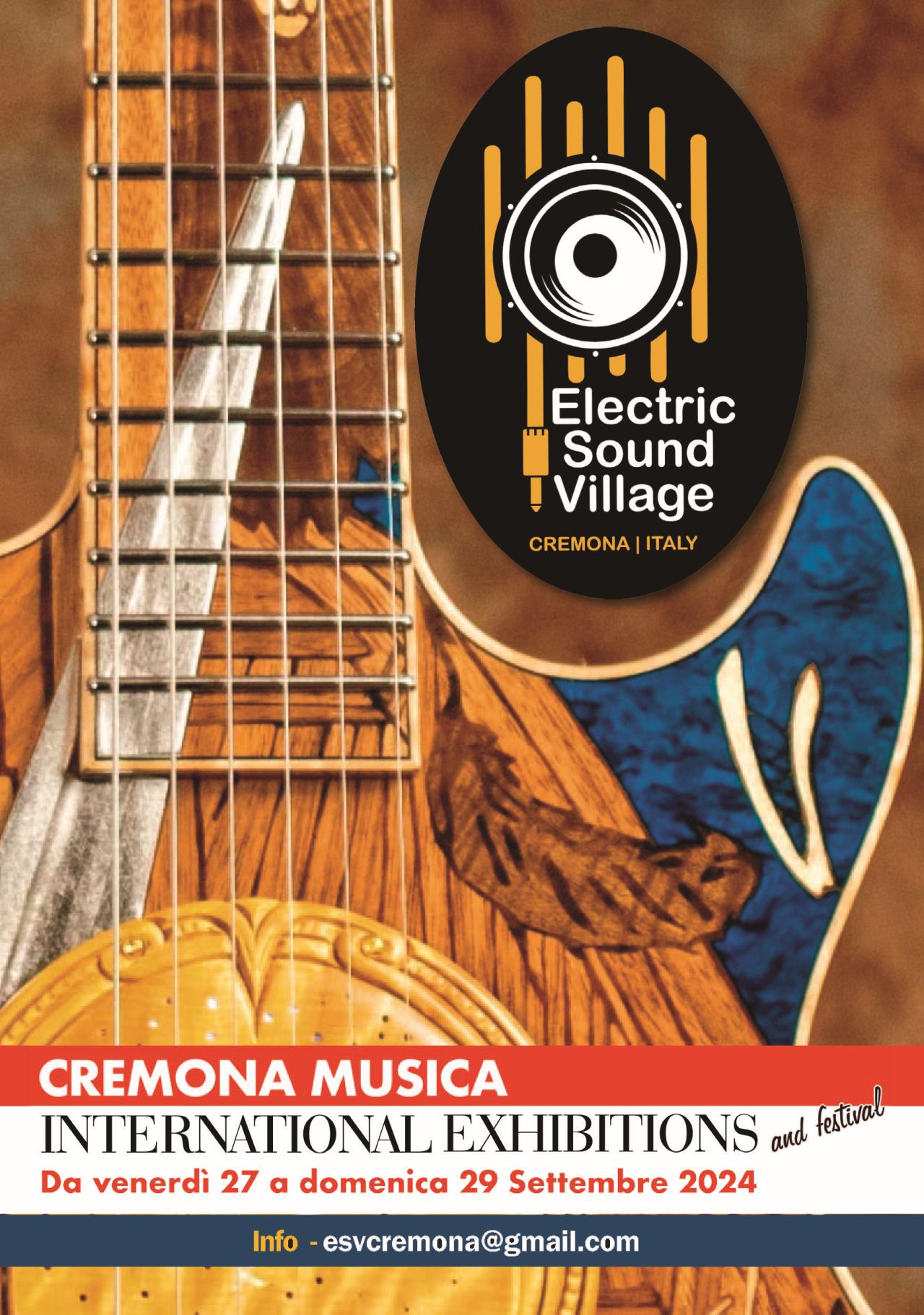 Da venerdì 27 settembre a domenica 29 settembre arriva a Cremona la prima edizione di ELECTRIC SOUND VILLAGE. Liuteria elettrica, chitarre vintage e storia della musica rock protagonisti a CREMONAMUSICA.