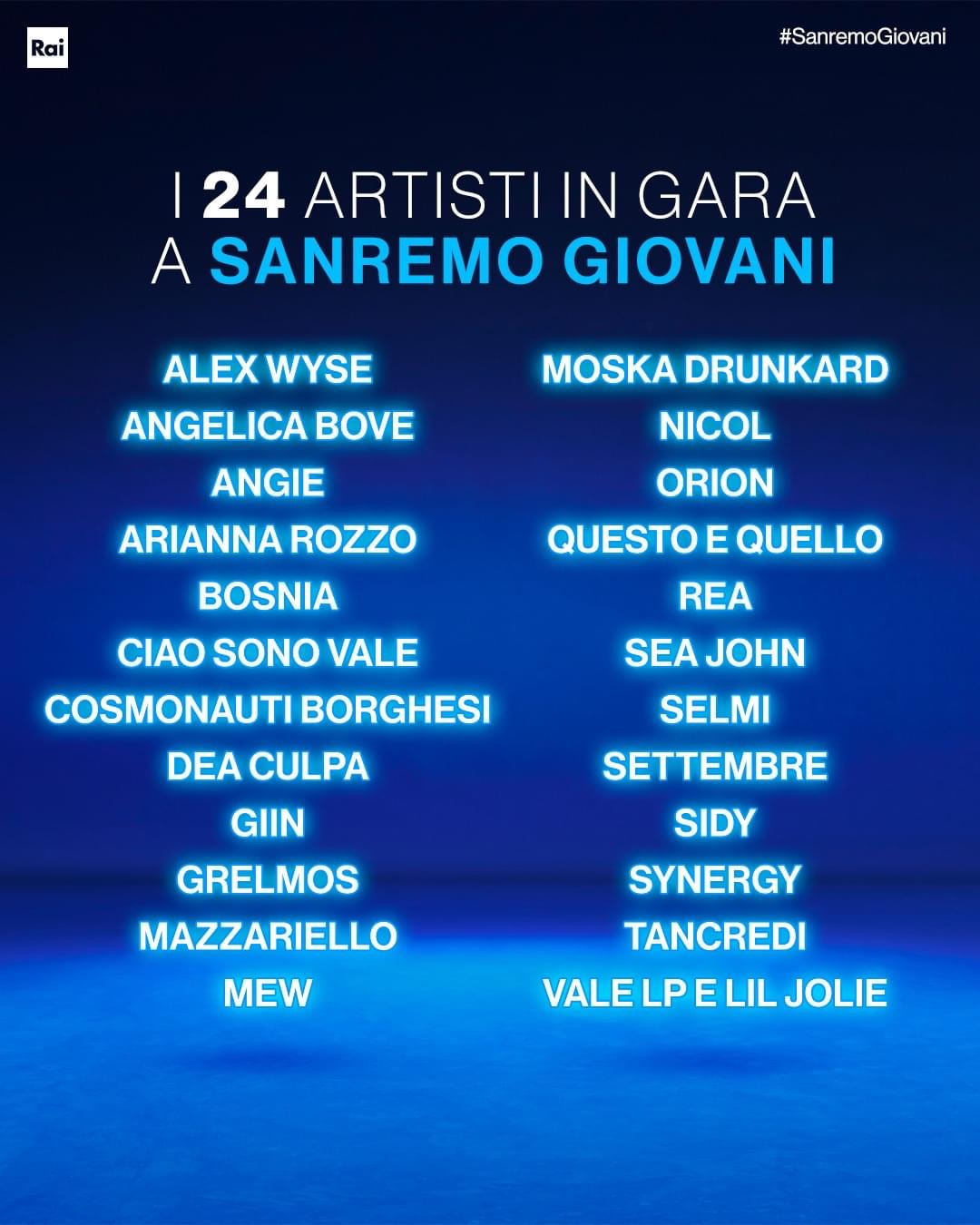 Ecco i 24 finalisti di Sanremo Giovani, segnaliamo Sea John, Moska Drunkard, Questo e Quello, Rea, Dea Culpa e Cosmonauti Borghesi tra le piccole realta’ musicali dei circuiti indipendenti