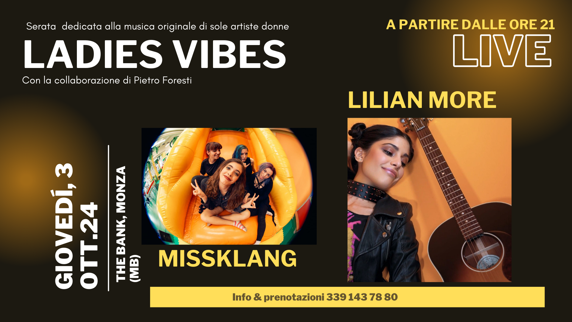 LADIES VIBES: IL PROSSIMO APPUNTAMENTO MUSICALE AL FEMMINILE AL THE BANK MONZA – GIOVEDÌ 3 OTTOBRE 2024