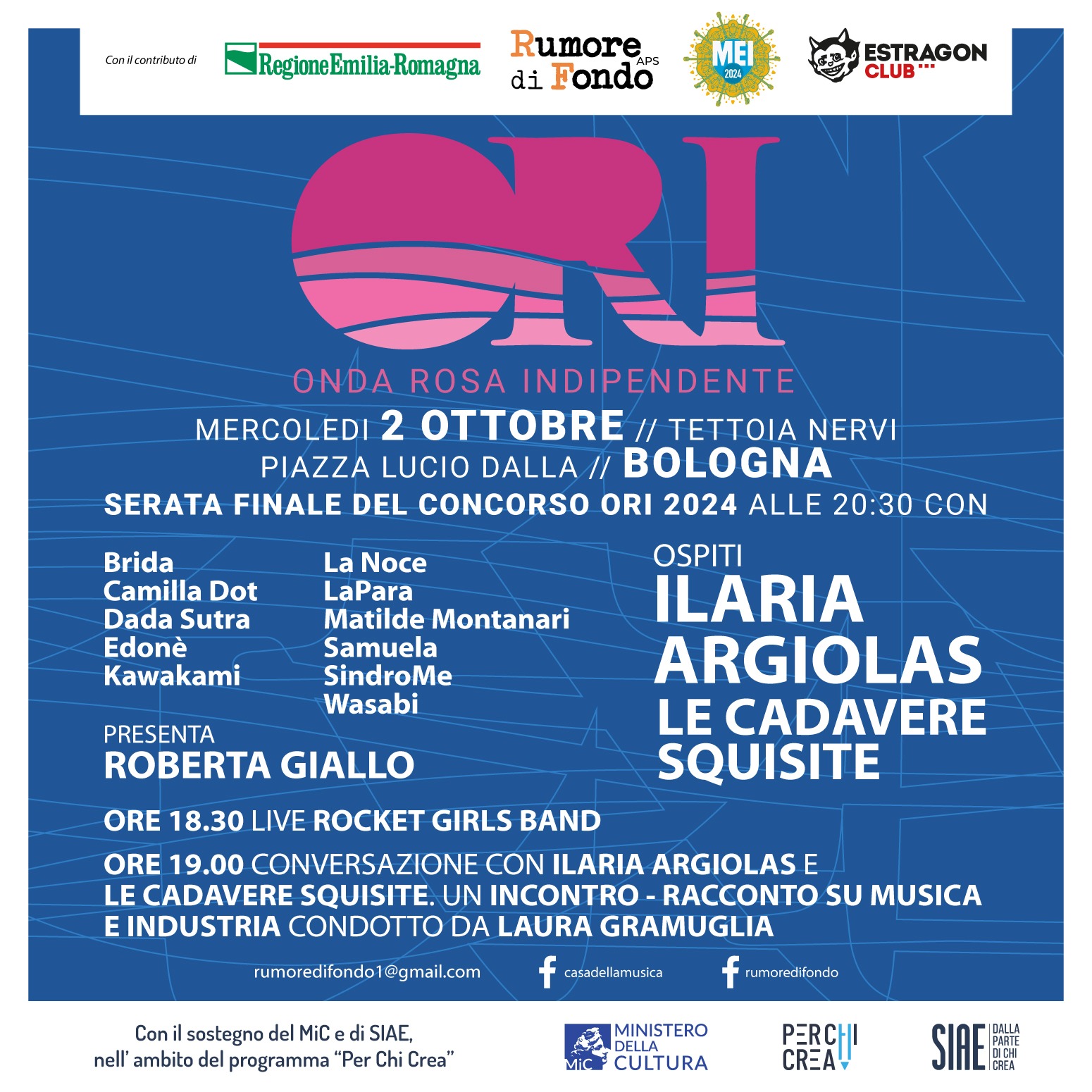 Mercoledì 2 ottobre Torna la finale nazionale di Onda Rosa Indipendente a Bologna, ecco il programma