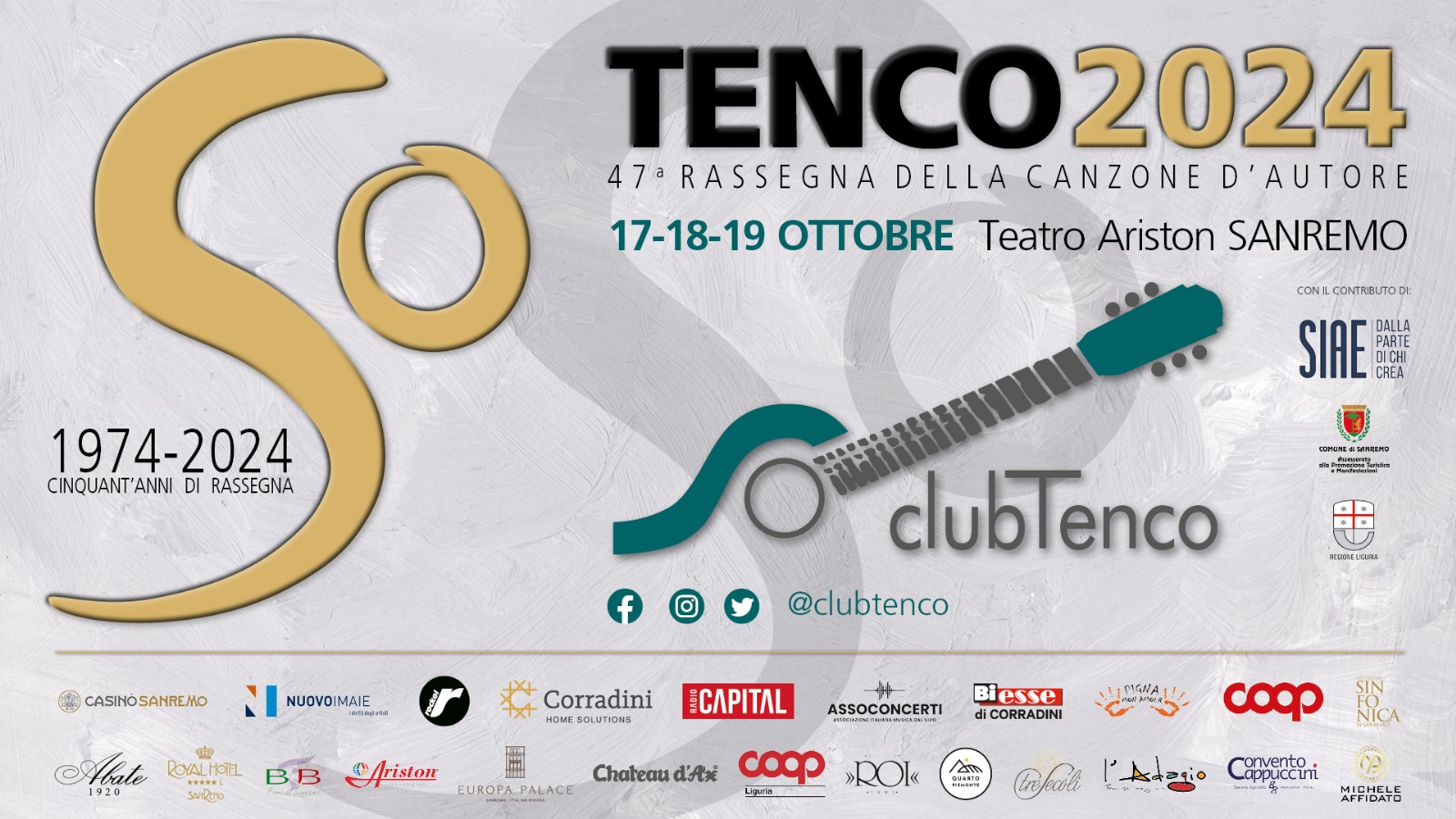 PREMIO TENCO 2024: da domani a sabato, a SANREMO, l’appuntamento annuale con la Rassegna della Canzone d’Autore!