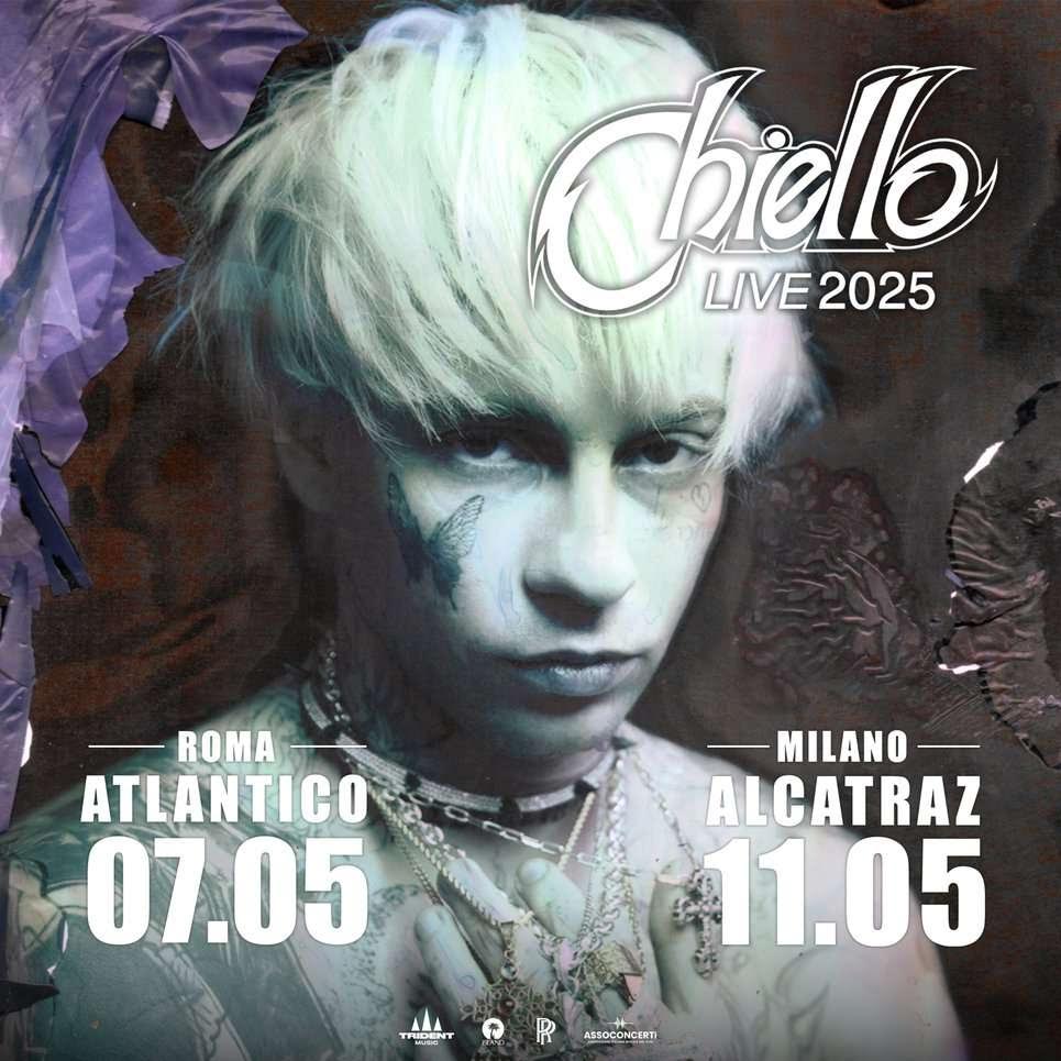 CHIELLO: annuncia oggi due imperdibili live per questa primavera, il 7 maggio all’Atlantico Live e l’11 maggio all’Alcatraz. L’artista calcherà per la prima volta i palchi dei club storici di Roma e Milano per il suo “Chiello Live 2025”