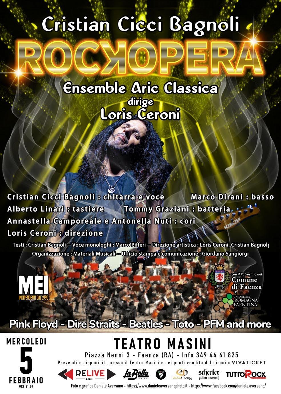 SPECIALE PREVENDITE PER LE FESTE : ARRIVA ROCKOPERA A FAENZA : PARTONO OGGI LE PREVENDITE PER IL GRANDE SPETTACOLO ROCK CHE SI TERRA’ MERCOLEDì 5 FEBBRAIO ALLE 21 AL TEATRO MASINI DI FAENZA, REGALATI I BIGLIETTI PER NATALE