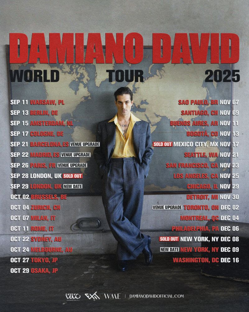 DAMIANO DAVID: partenza da record per il WORLD TOUR 2025!
