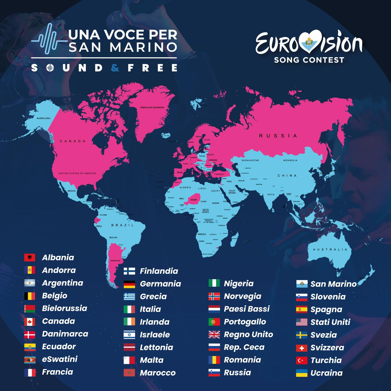 UNA VOCE PER SAN MARINO 2024: con 37 Paesi superato il record di iscrizioni della scorsa edizione, la SPAGNA in prima linea. Nuova collaborazione con TOUR MUSIC FEST
