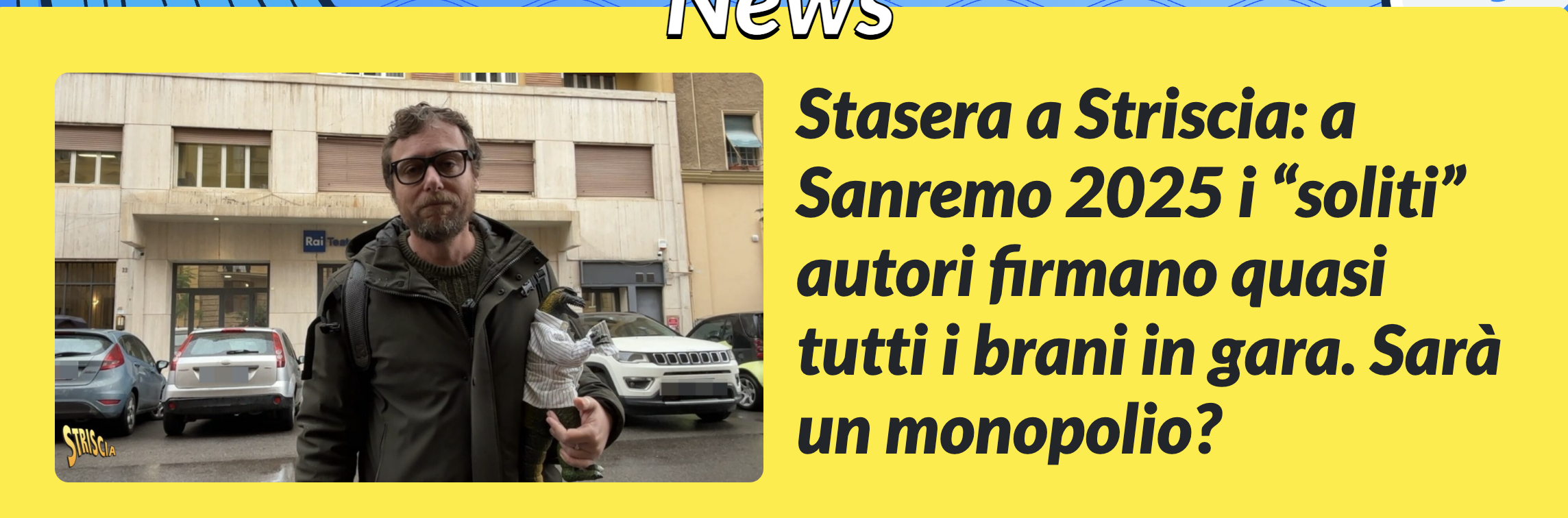 Stasera a Striscia: a Sanremo 2025 i “soliti” autori firmano quasi tutti i brani in gara. Sarà un monopolio in mano a Universal Publishing