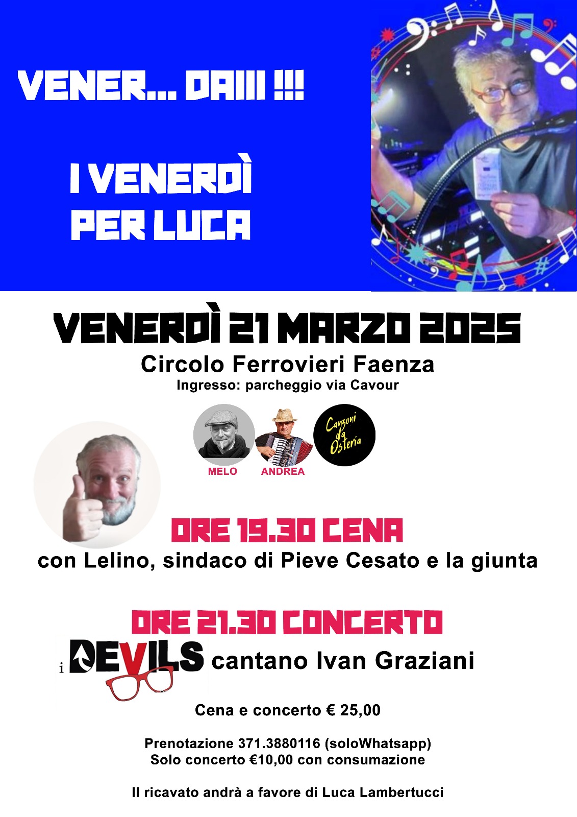 “I Venerdì per Luca”: musica e solidarietà a Faenza