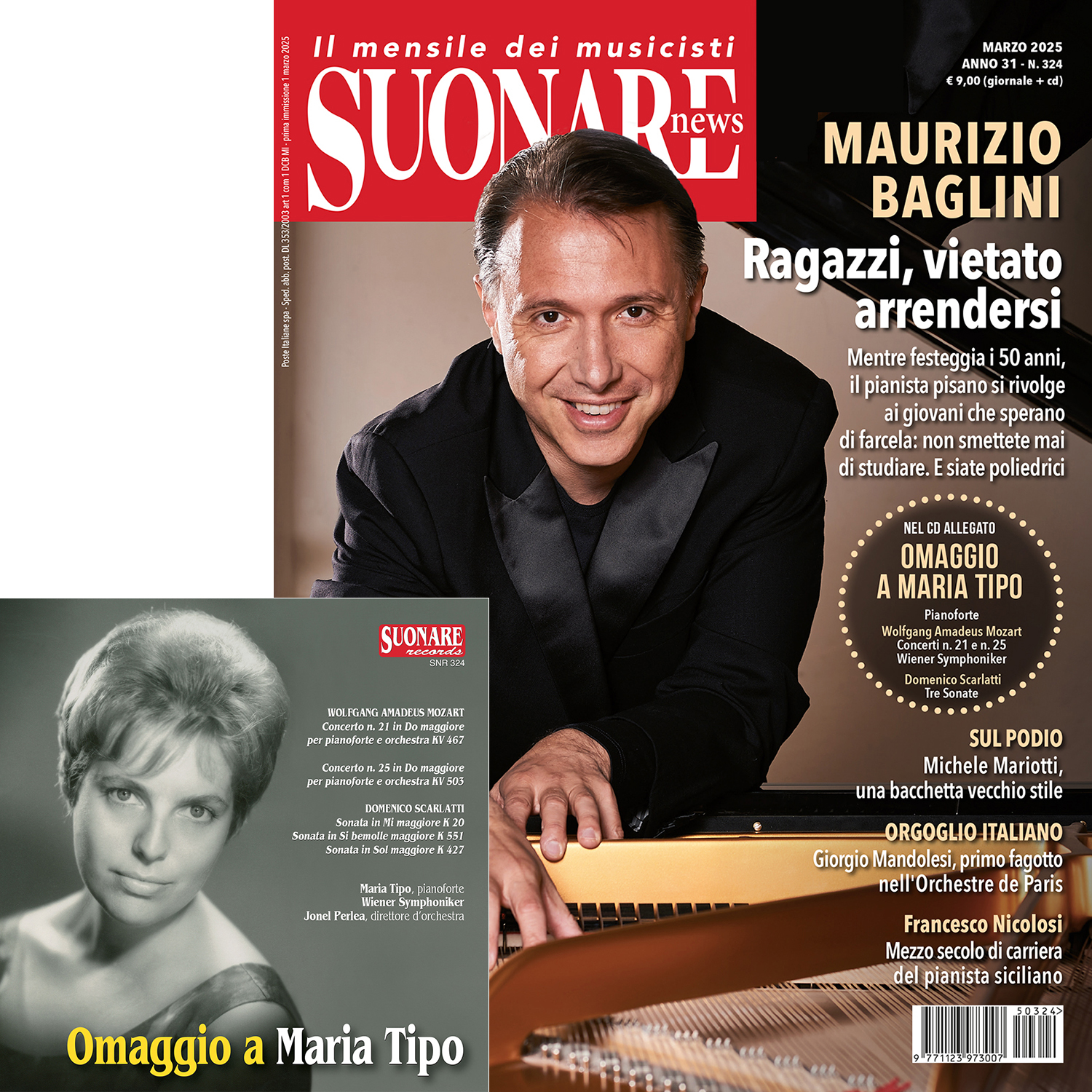 È in edicola Suonare news di marzo con Cd allegato “Omaggio a Maria Tipo”