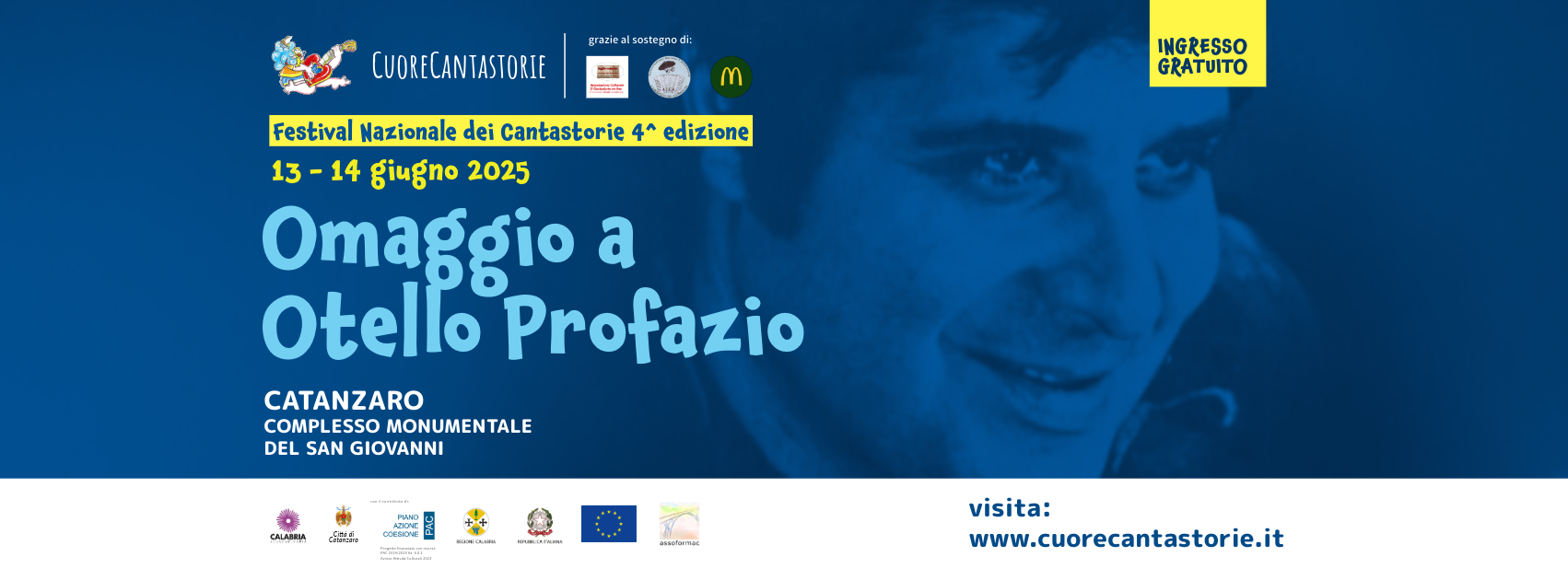 Cuore Cantastorie 2025: il 13 e 14 giugno a Catanzaro la quarta edizione del festival dedicato a Otello Profazio