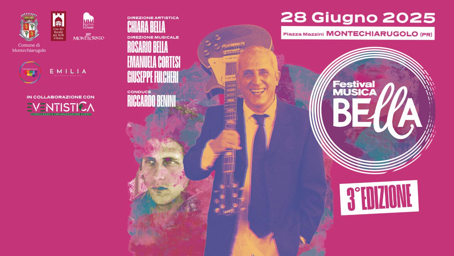 Grande attesa per la 3ª edizione del FESTIVAL MUSICA BELLA, l’evento musicale dei cantautori emergenti, dedicato al grande compositore e cantautore GIANNI BELLA che si terrà sabato 28 giugno a MONTECHIARUGOLO (PARMA)