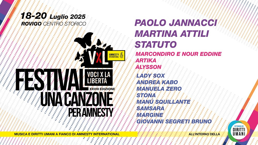 Il programma della ‘Settimana dei diritti umani’ e di “Voci per la libertà – Una canzone per Amnesty”