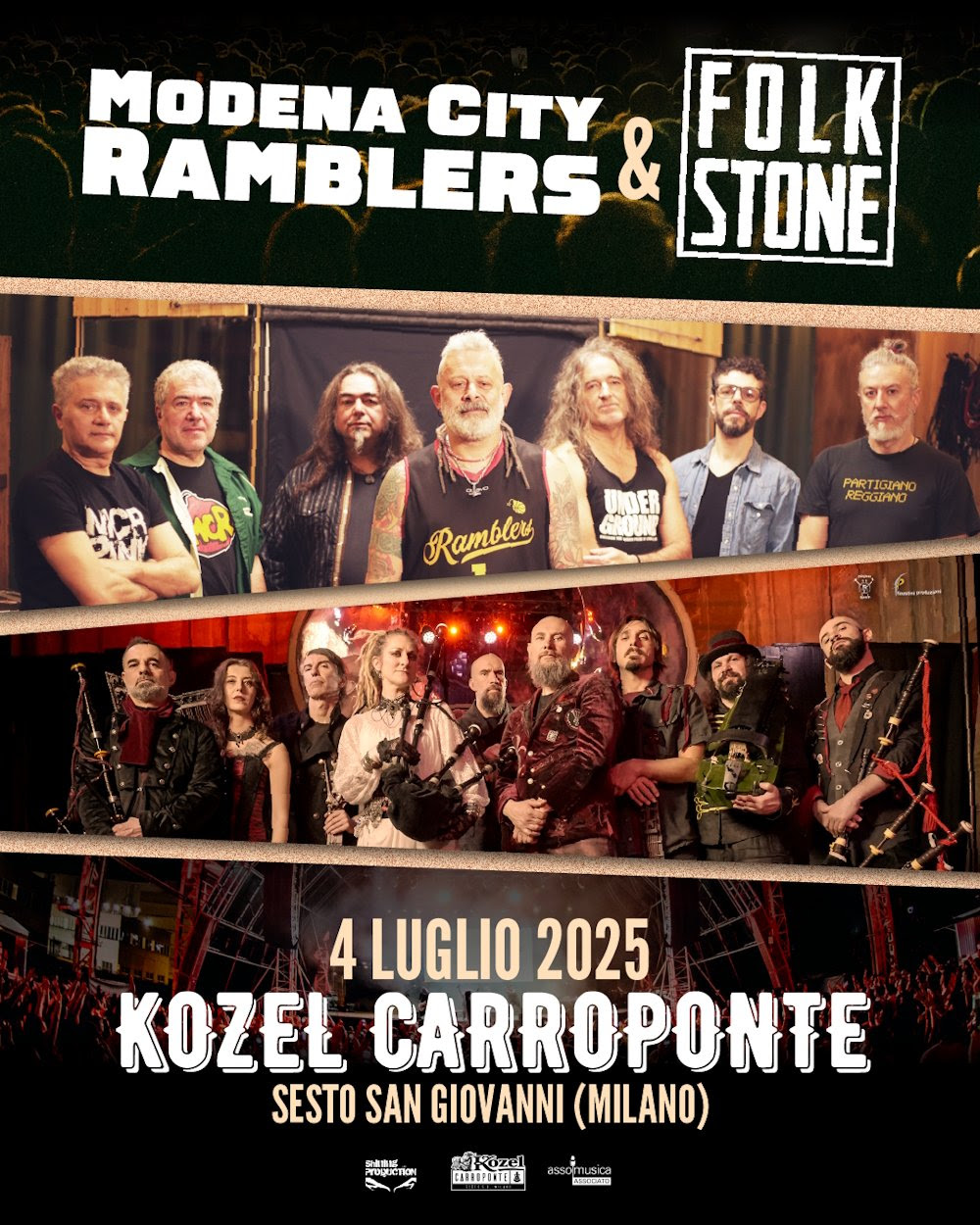 MODENA CITY RAMBLERS & FOLKSTONE: il 4 luglio una data insieme al KOZEL CARROPONTE – Sesto San Giovanni (MILANO)