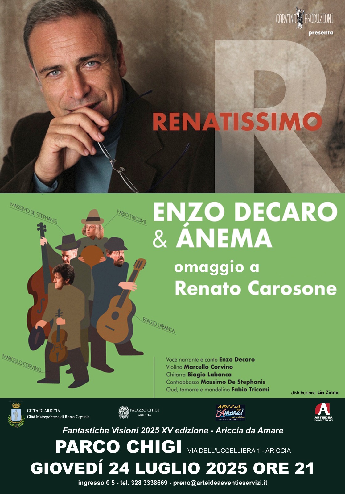 “Serata d’onore” con Michele Placido incanta Ariccia: poesia, teatro e musica a ‘Fantastiche Visioni”