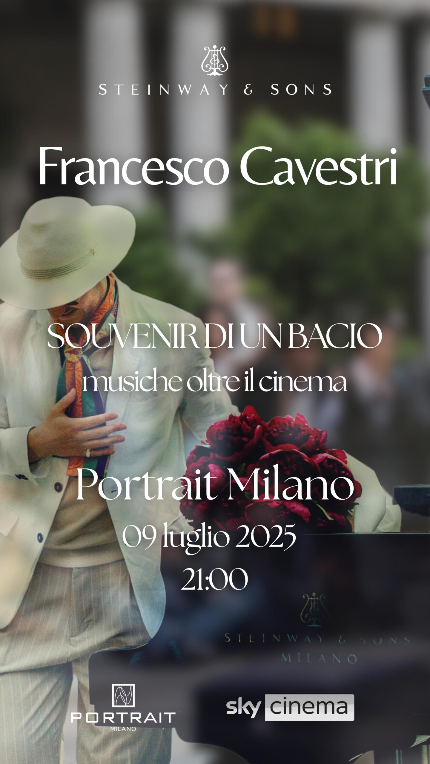 FRANCESCO CAVESTRI in concerto a Milano: mercoledì 9 luglio presso il Portraits of an Italian Summer