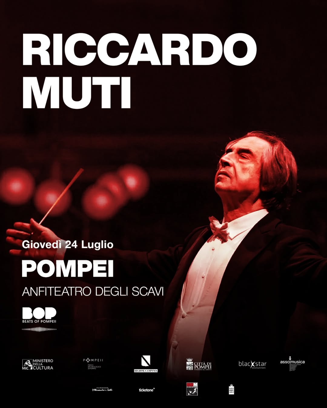 Giovedi 24 luglio Riccardo Muti Per il nono appuntamento di BOP il Maestro dirige L’Orchestra Luigi Cherubin