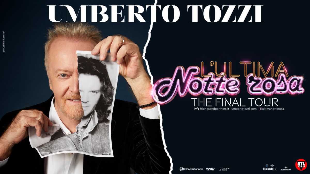 UMBERTO TOZZI: “L’ULTIMA NOTTE ROSA THE FINAL TOUR”, la tournée mondiale con cui l’artista dà il suo addio alla scena live, fa tappa in Sicilia: il 23 agosto a TAORMINA (Messina) e il 24 agosto ad AGRIGENTO