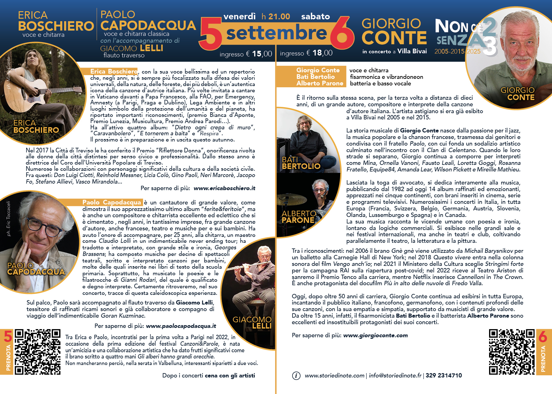 Erica Boschiero, Paolo Capodacqua, Giorgio Conte il 5-6 settembre a Bivai (Belluno)