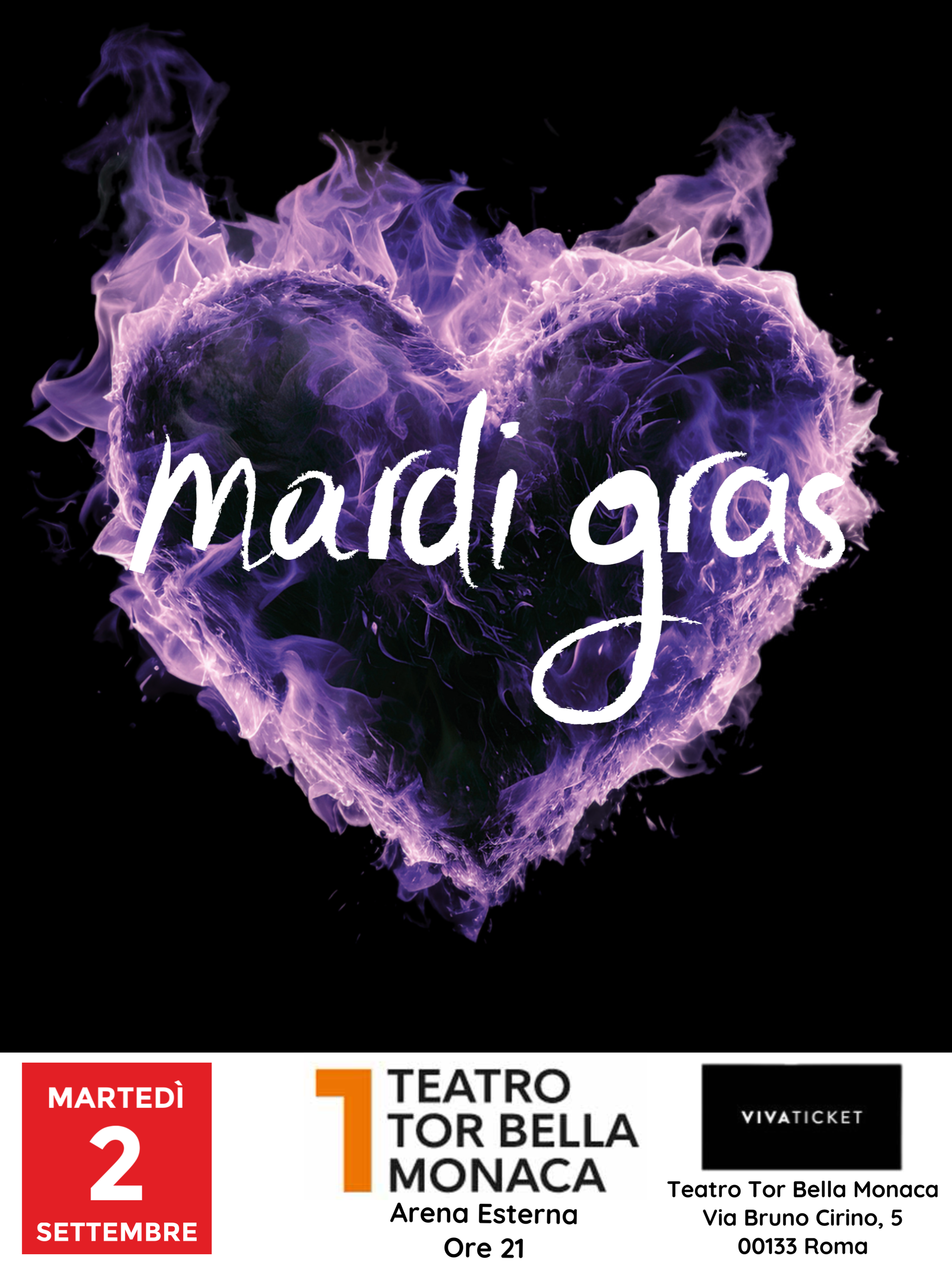 MARDI GRAS LIVE @ TEATRO TOR BELLA MONACA MARTEDÌ 2 SETTEMBRE – ROMA