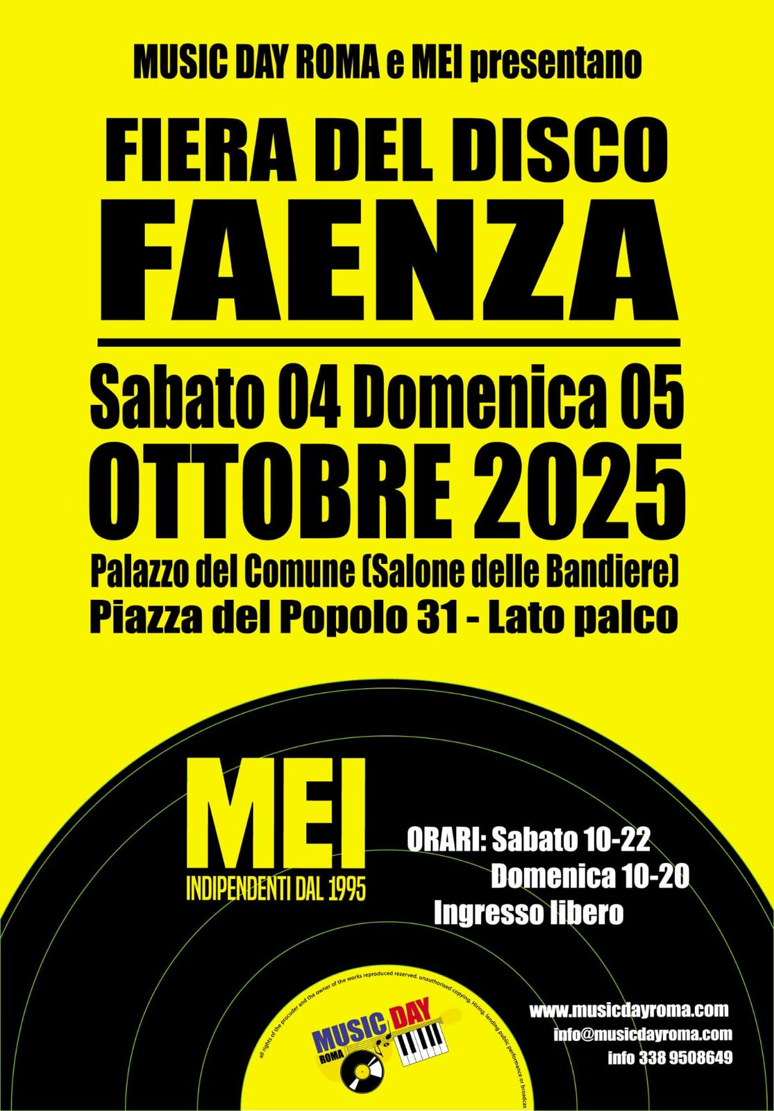 La Fiera del Disco torna a Faenza il 4 e 5 ottobre 2025!