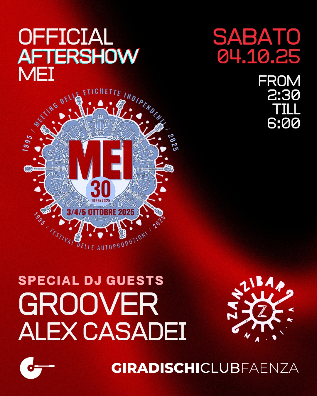 Official Aftershow MEI 2025 – Faenza si accende di musica e club culture