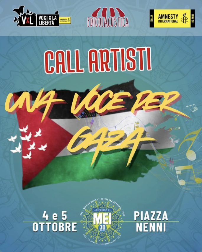 VOCI PER LA LIBERTÀ AL MEI PER CHIEDERE LO STOP AL GENOCIDIO NELLA STRISCIA DI GAZA  4-5 OTTOBRE, FAENZA