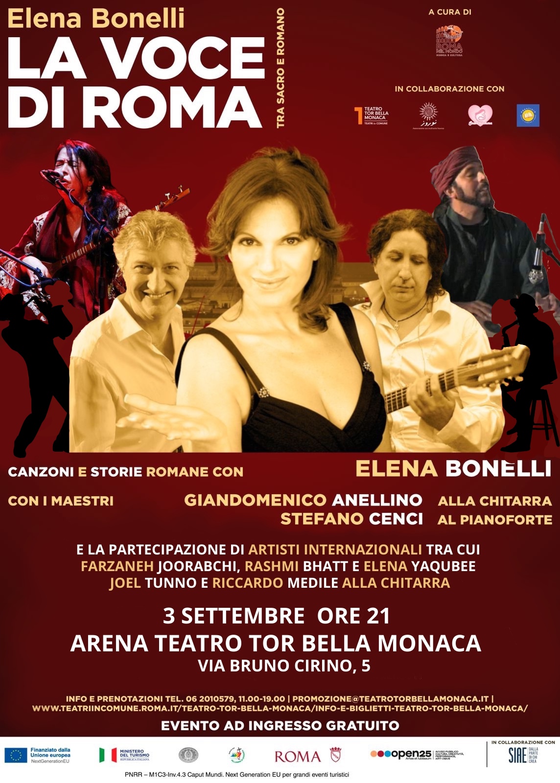 “LA VOCE DI ROMA. Tra sacro e romano” di Elena Bonelli, il 3 settembre al Teatro di Tor Bella Monaca di Roma