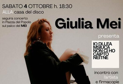 Giulia Mei presenta il nuovo album SALPNE alla Casa del Disco di Faenza  Sabato 4 ottobre 2025 – ore 16:30