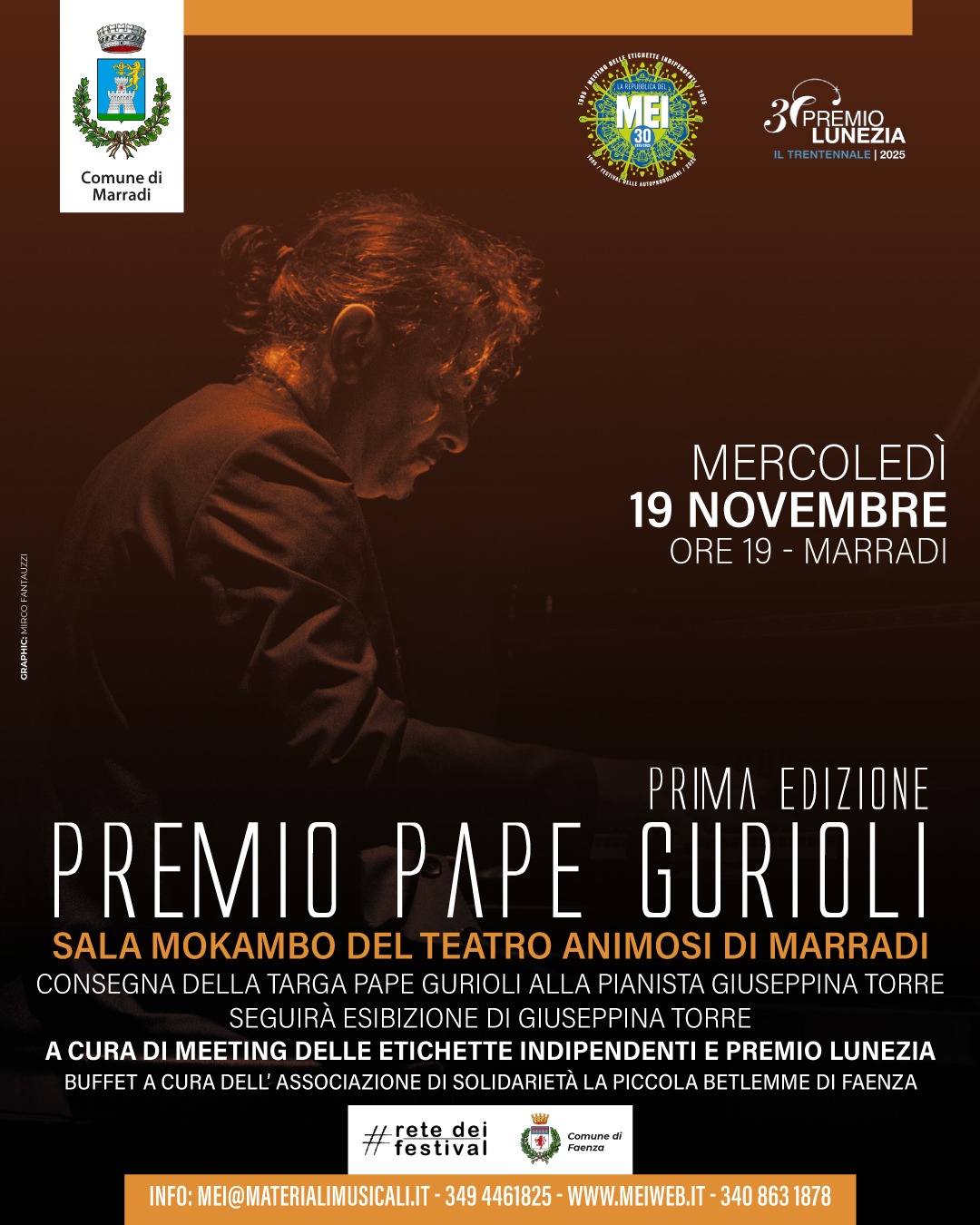 PREMIO PAPE GURIOLI – PRIMA EDIZIONE A MARRADI Mercoledì 19 novembre – Una serata di musica e memoria dedicata al pianista e compositore faentino