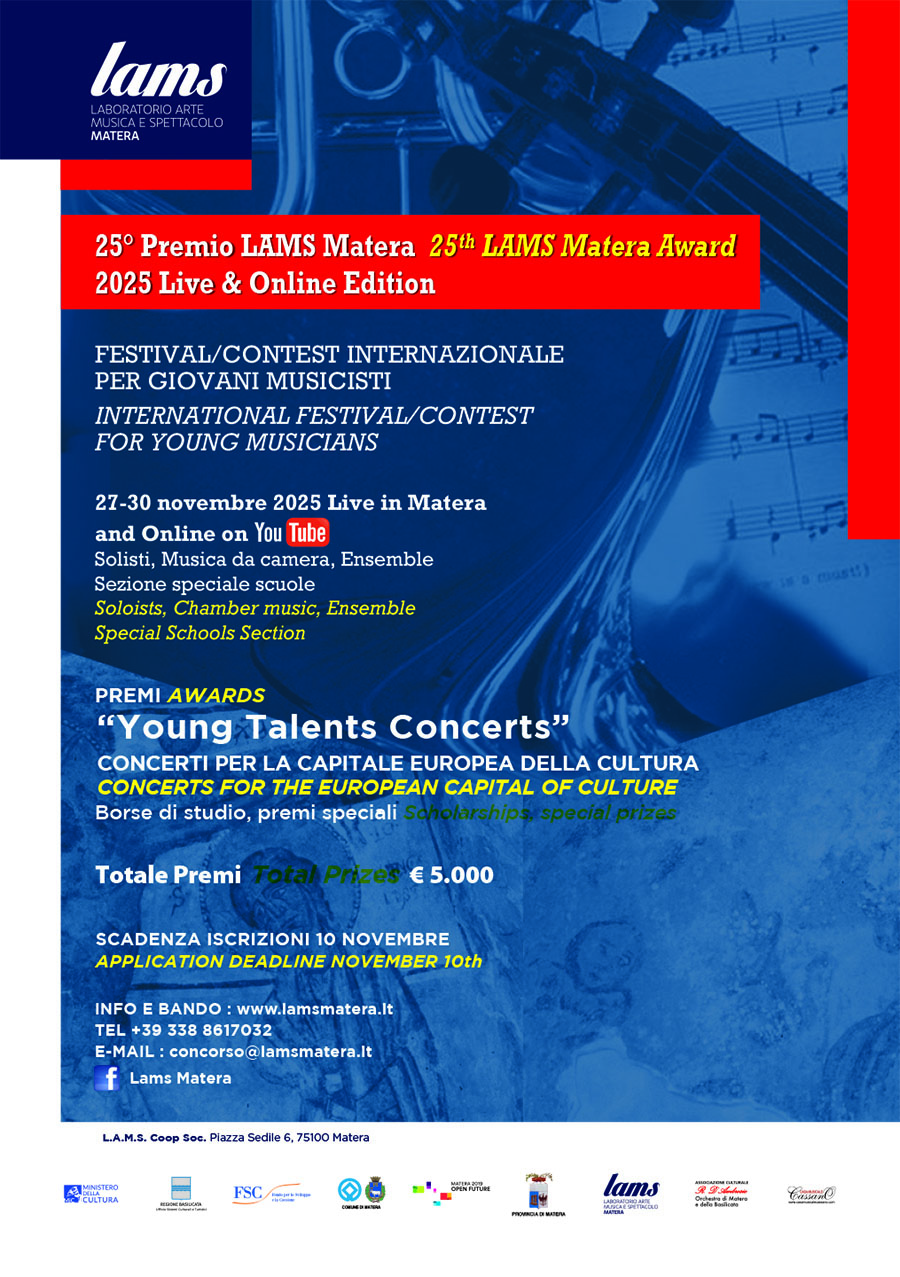 25° Premio LAMS Matera Edizione 2025 Live & Online