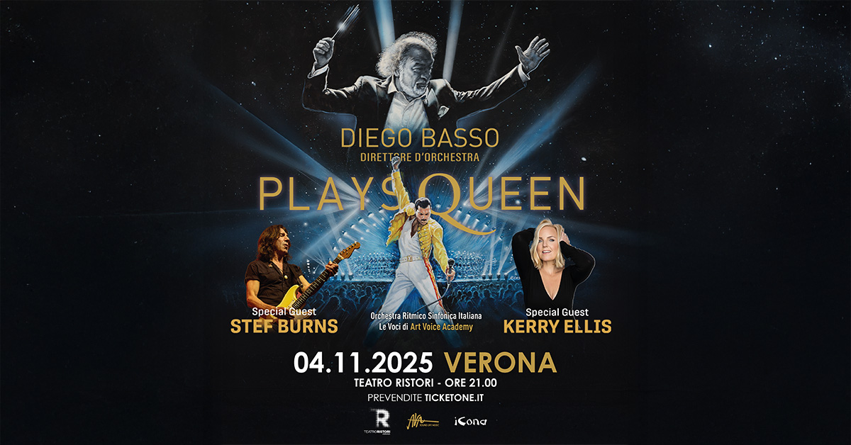 Kerry Ellis e Stef Burns e Diego Basso, insieme per Diego Basso Plays Queen al Teatro Ristori di Verona