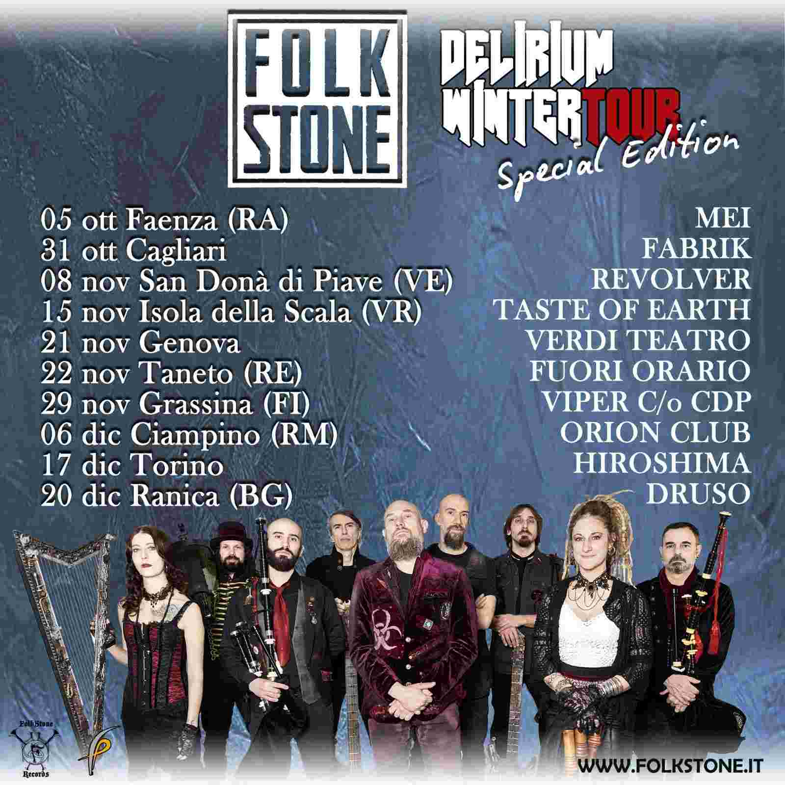FOLKSTONE: dopo il Premio MEI per i 20 anni di carriera indipendente annunciato il DELIRIUM WINTER TOUR (Special Edition)
