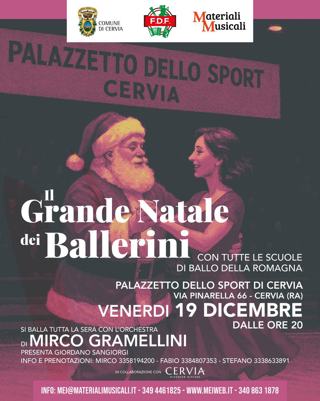 A CERVIA IL PRIMO GRANDE NATALE DEI BALLERINI CON TUTTE LE SCUOLE DI BALLO DELLA ROMAGNA