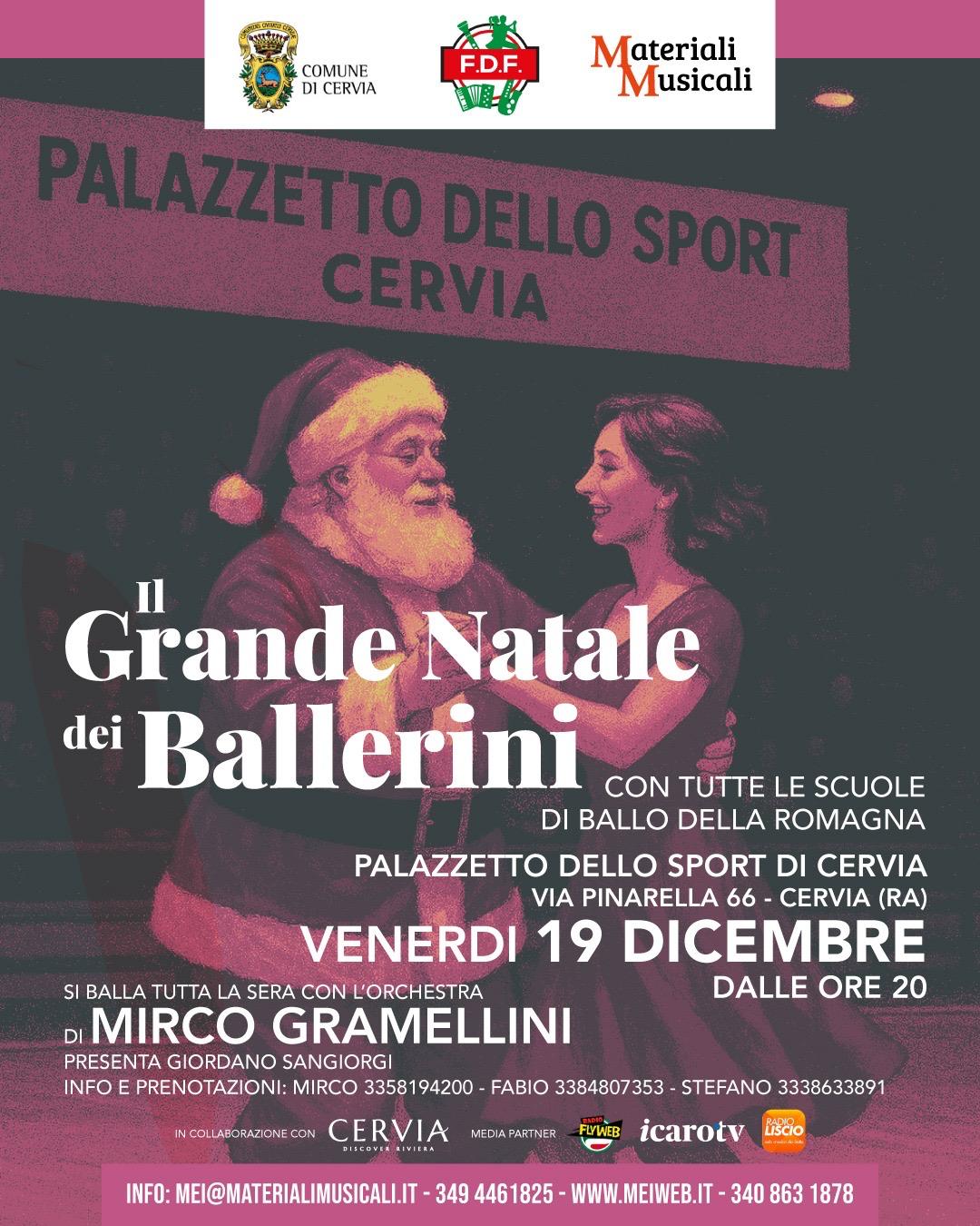 Cervia celebra il Natale con il ballo: arriva “Il Grande Natale dei Ballerini” Venerdì 19 dicembre 2025 – Palazzetto dello Sport di Cervia, dalle ore 20