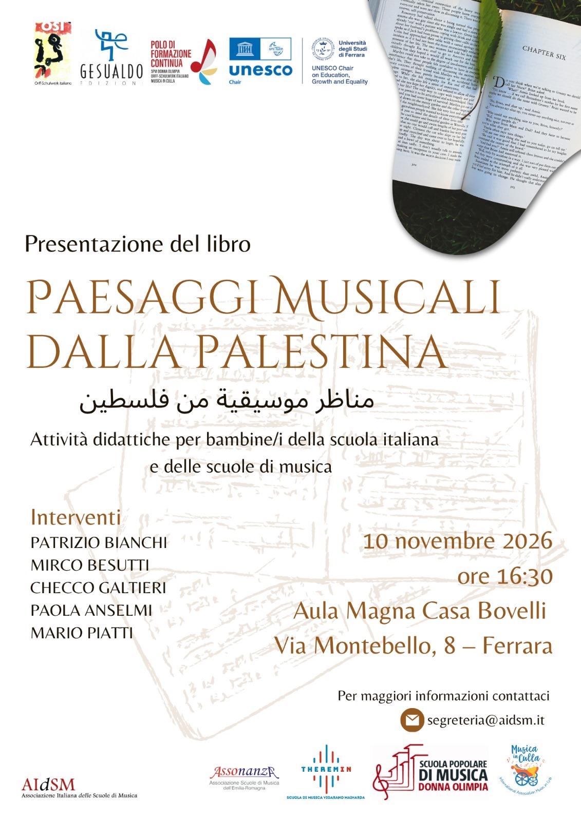 Presentazione “Paesaggi musicali dalla Palestina” a Ferrara