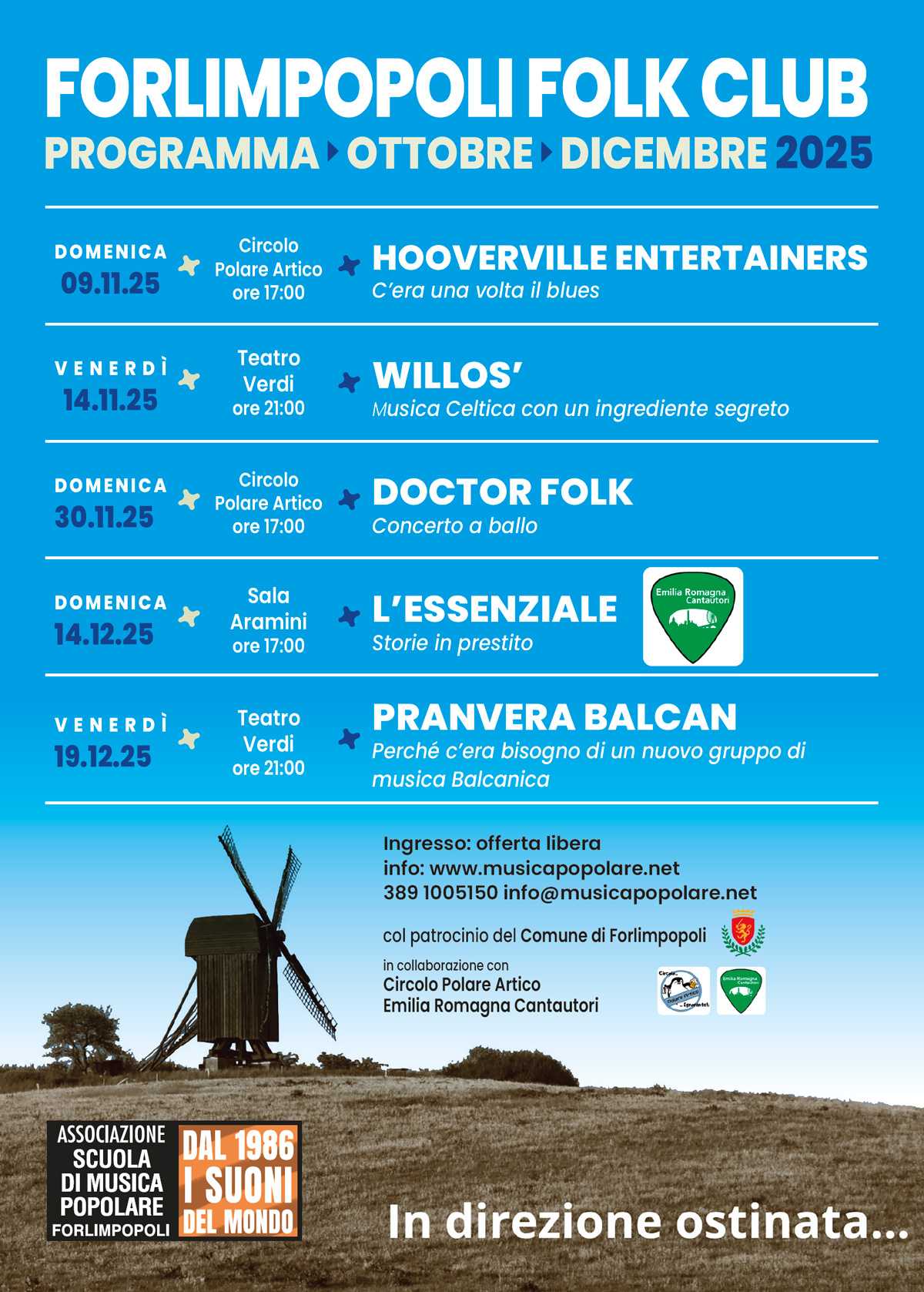 DOMENICA 9 NOVEMBRE Riparte il Forlimpopoli Folk Club con il “root blues” degli Hooverville Entertainers