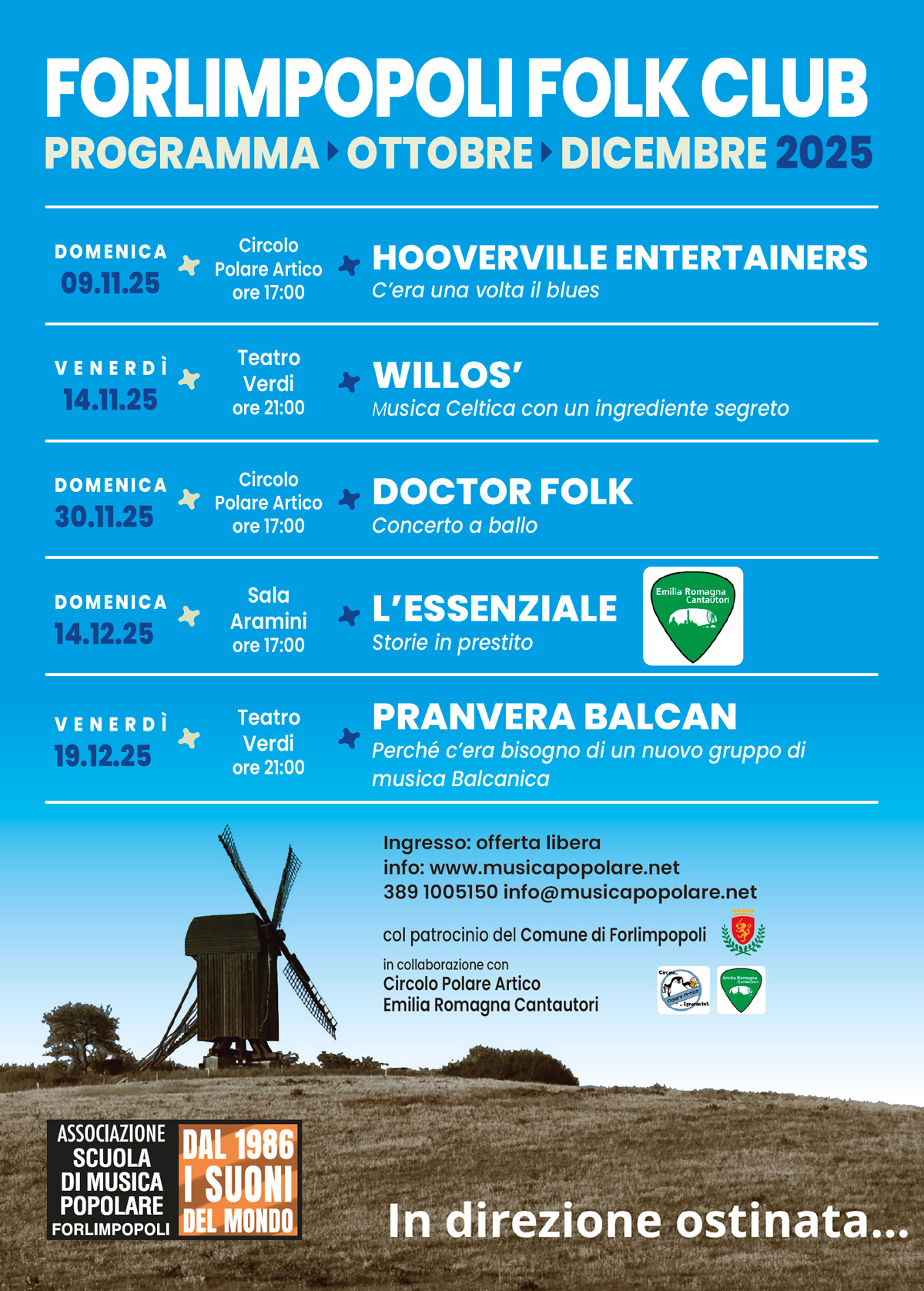DOMENICA 9 NOVEMBRE Riparte il Forlimpopoli Folk Club con il “root blues” degli Hooverville Entertainers