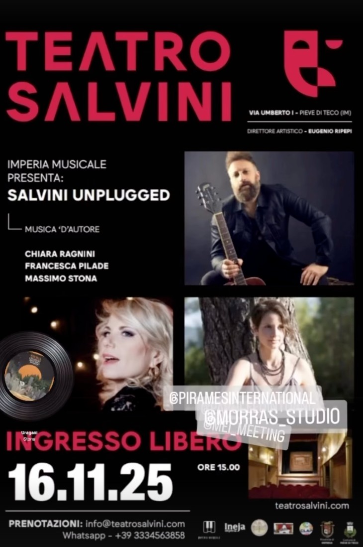 “Salvini Unplugged” al Teatro Salvini: la musica d’autore protagonista a Pieve di Teco