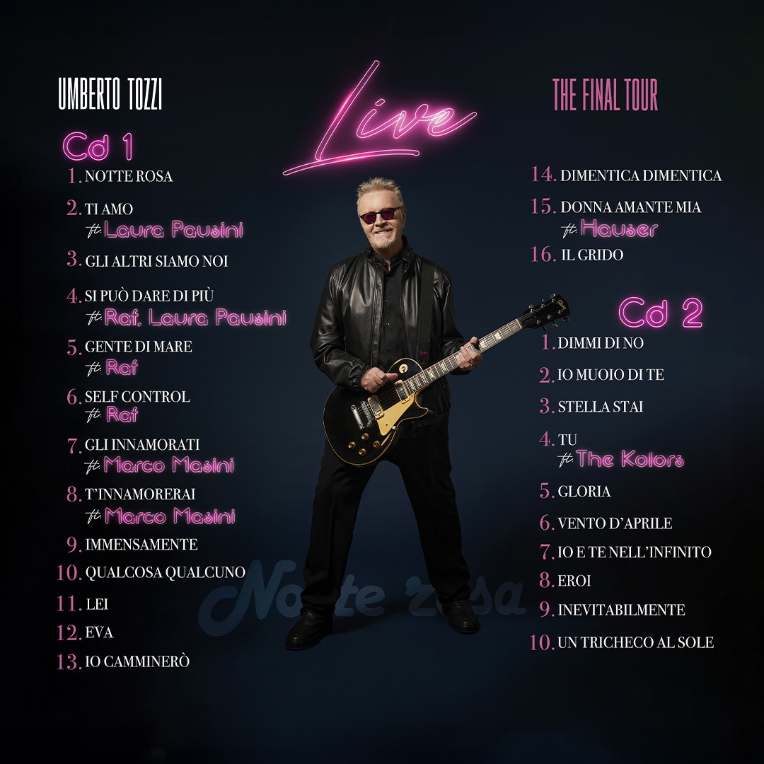 UMBERTO TOZZI: da domani in digitale e doppio CD e dal 12 dicembre in Doppio Vinile e in Special Deluxe Box “L’ULTIMA NOTTE ROSA Live”