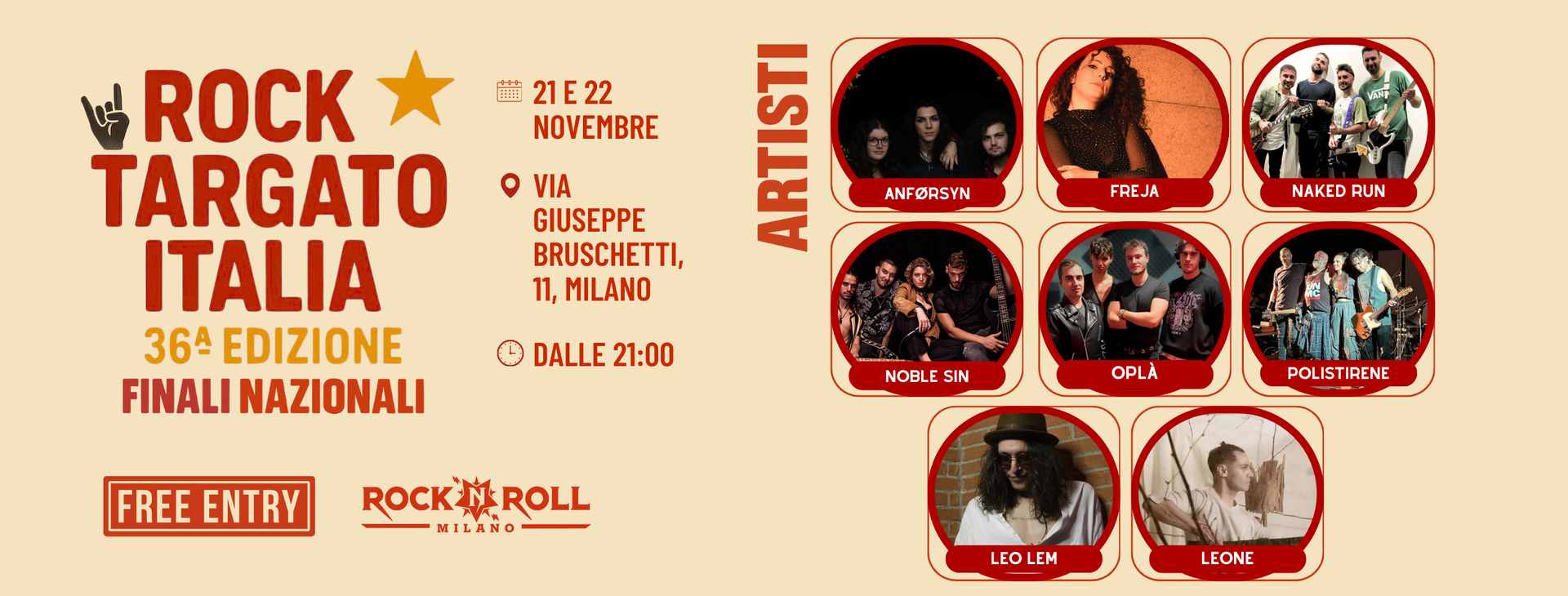 FINALI NAZIONALI DI ROCK TARGATO ITALIA 2025 – ROCK ‘N’ ROLL MILANO