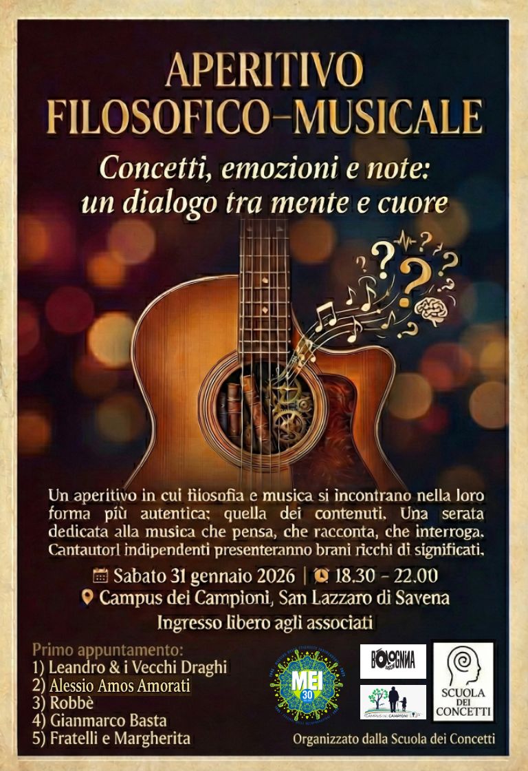 Aperitivo Filosofico-Musicale: quando la musica incontra il pensiero, Sabato 31 gennaio 2026