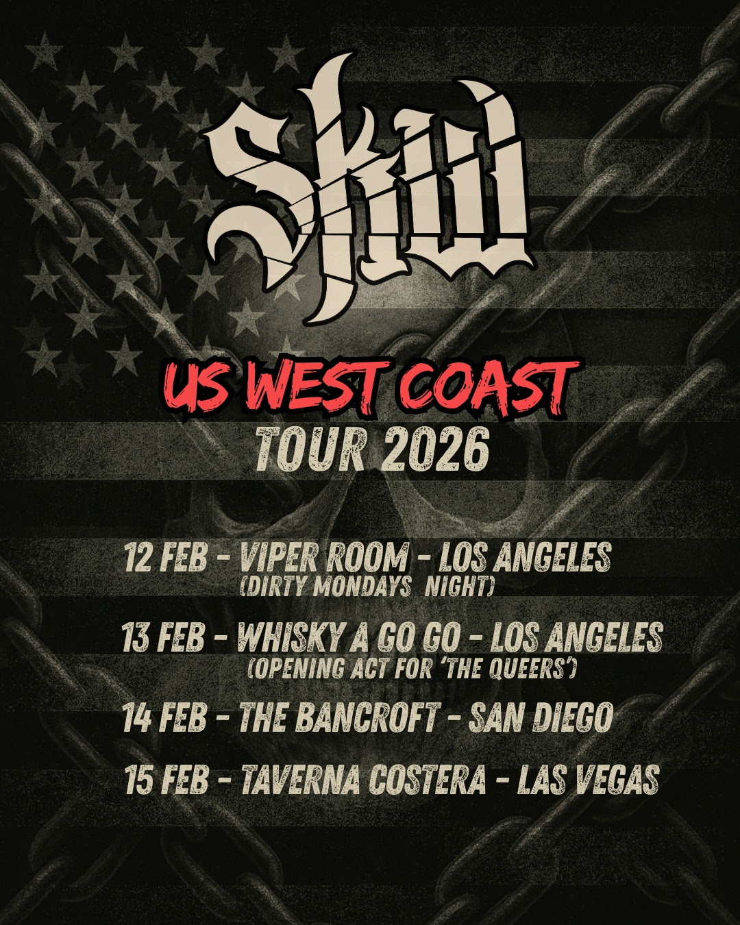SKW : US WEST COAST TOUR 2026. Quattro date negli Stati Uniti