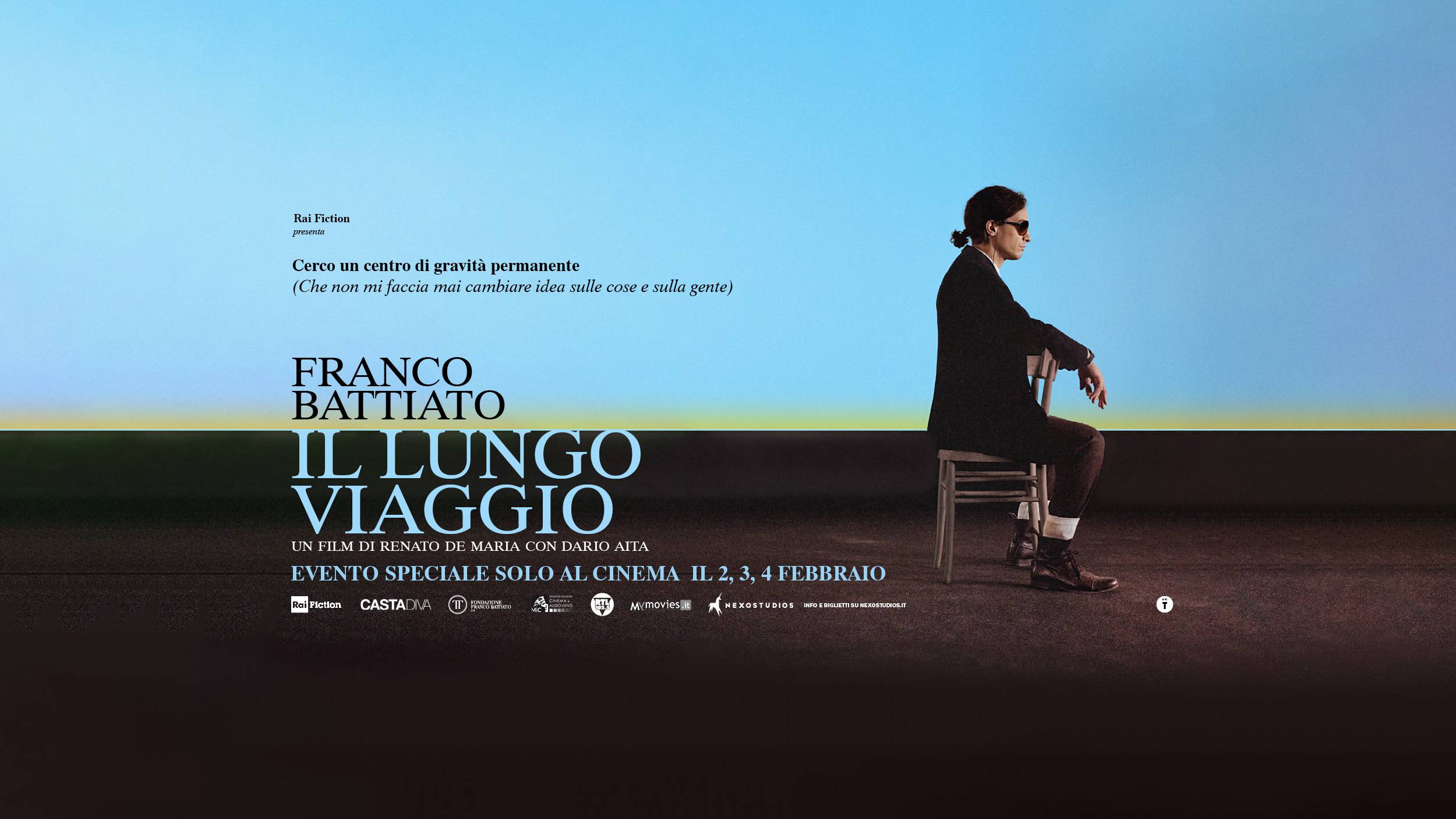 Solo il 2, 3 e 4 febbraio al cinema per Nexo Studios “FRANCO BATTIATO. IL LUNGO VIAGGIO” diretto da Renato De Maria, il primo film che celebra la vita e le passioni di Franco Battiato, dalla Sicilia al suo arrivo a Milano.