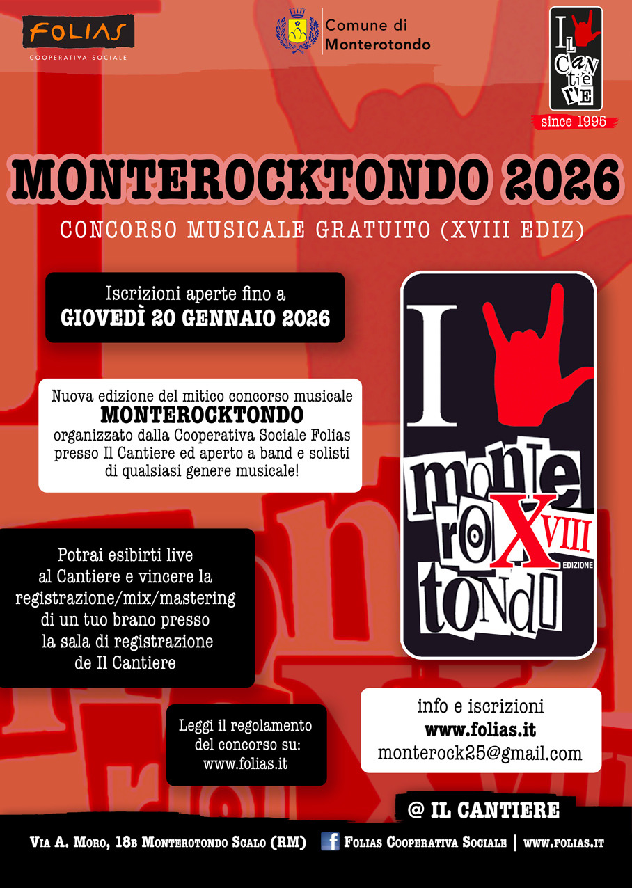 Fino al 20 Gennaio puoi iscriverti gratuitamente alla nuova edizione del concorso musicale 𝗠𝗼𝗻𝘁𝗲𝗿𝗼𝗰𝗸𝘁𝗼𝗻𝗱𝗼