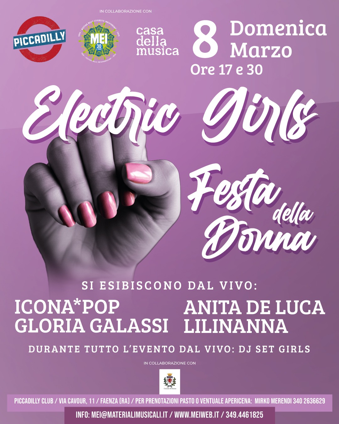 Faenza celebra l’8 marzo con “Electric Girls”: musica dal vivo al Piccadilly Club