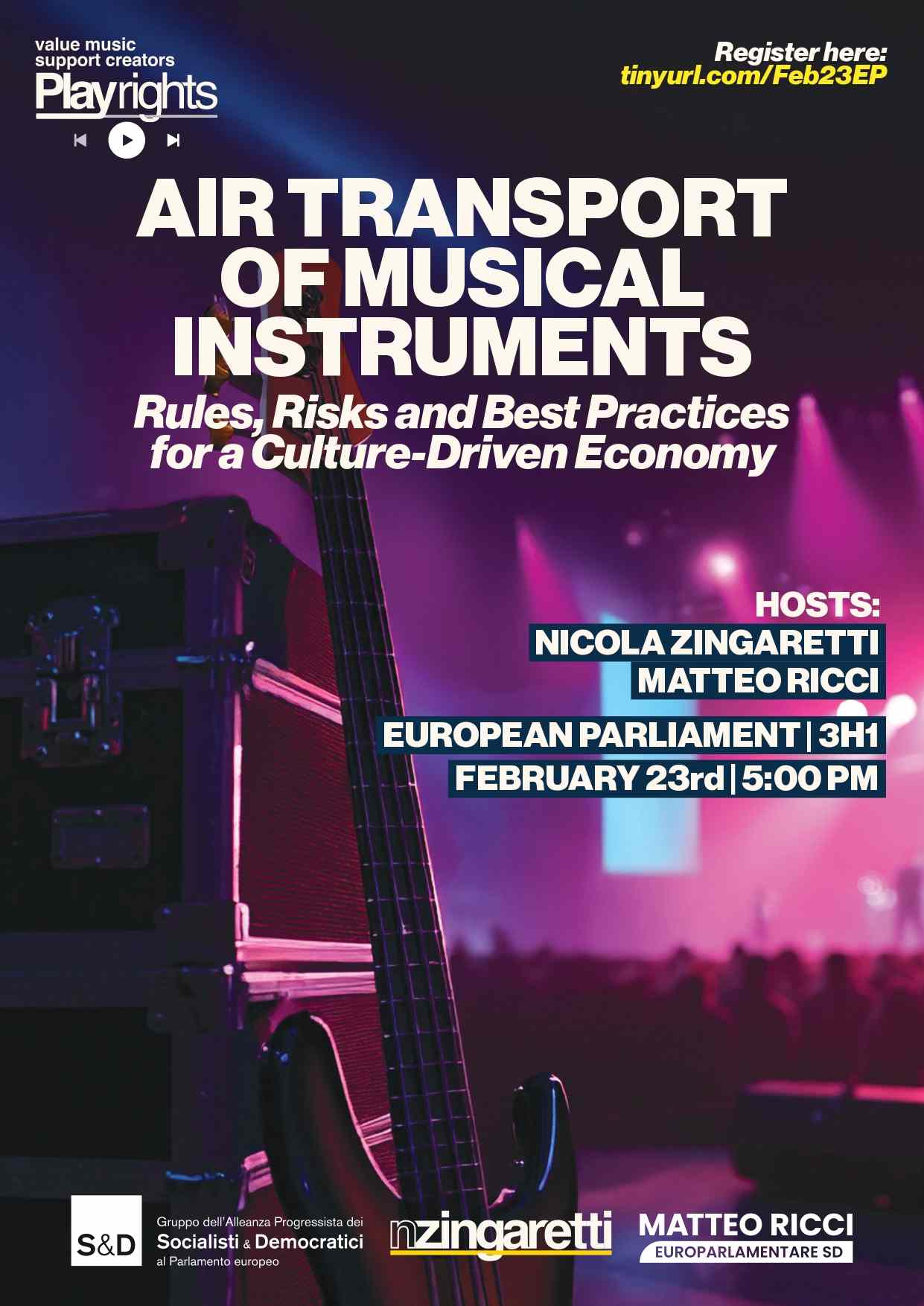 Il 23 febbraio al Parlamento Europeo l’evento su trasporto aereo e strumenti musicali